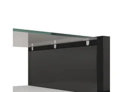 Suporte para TV LED, móvel alto para TV de sala de estar, com espaço de armazenamento, 150 x 30 x 50 cm, branco e cinza.