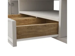 Suporte para TV LED, Móvel Alto para TV para Sala de Estar, com Espaço de Armazenamento, 150 x 30 x 50 cm, Branco e Madeira