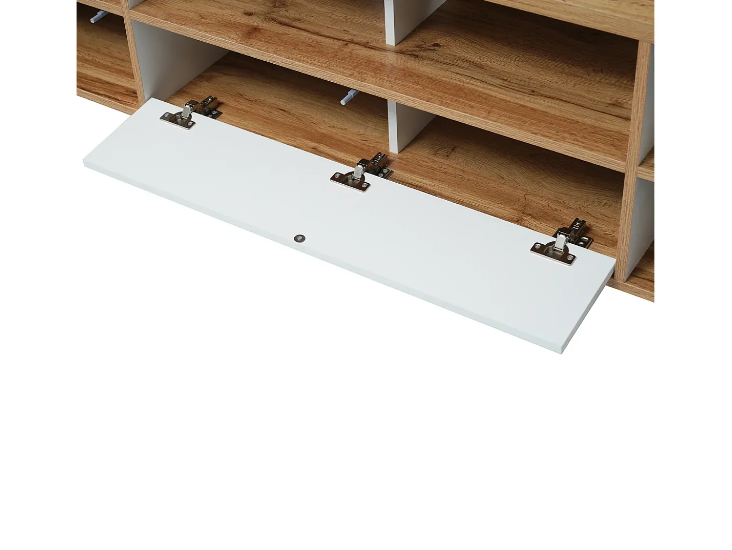 Suporte para TV/mesa de centro com 5 portas e 2 compartimentos abertos para sua sala de estar, 175 x 37 x 51 cm