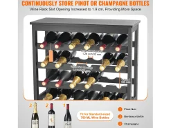 Suporte para Vinhos, SucceBuy Suporte Modular em Bambu para 42 Garrafas, 7 Níveis, com Prateleira de Mesa para Exposição