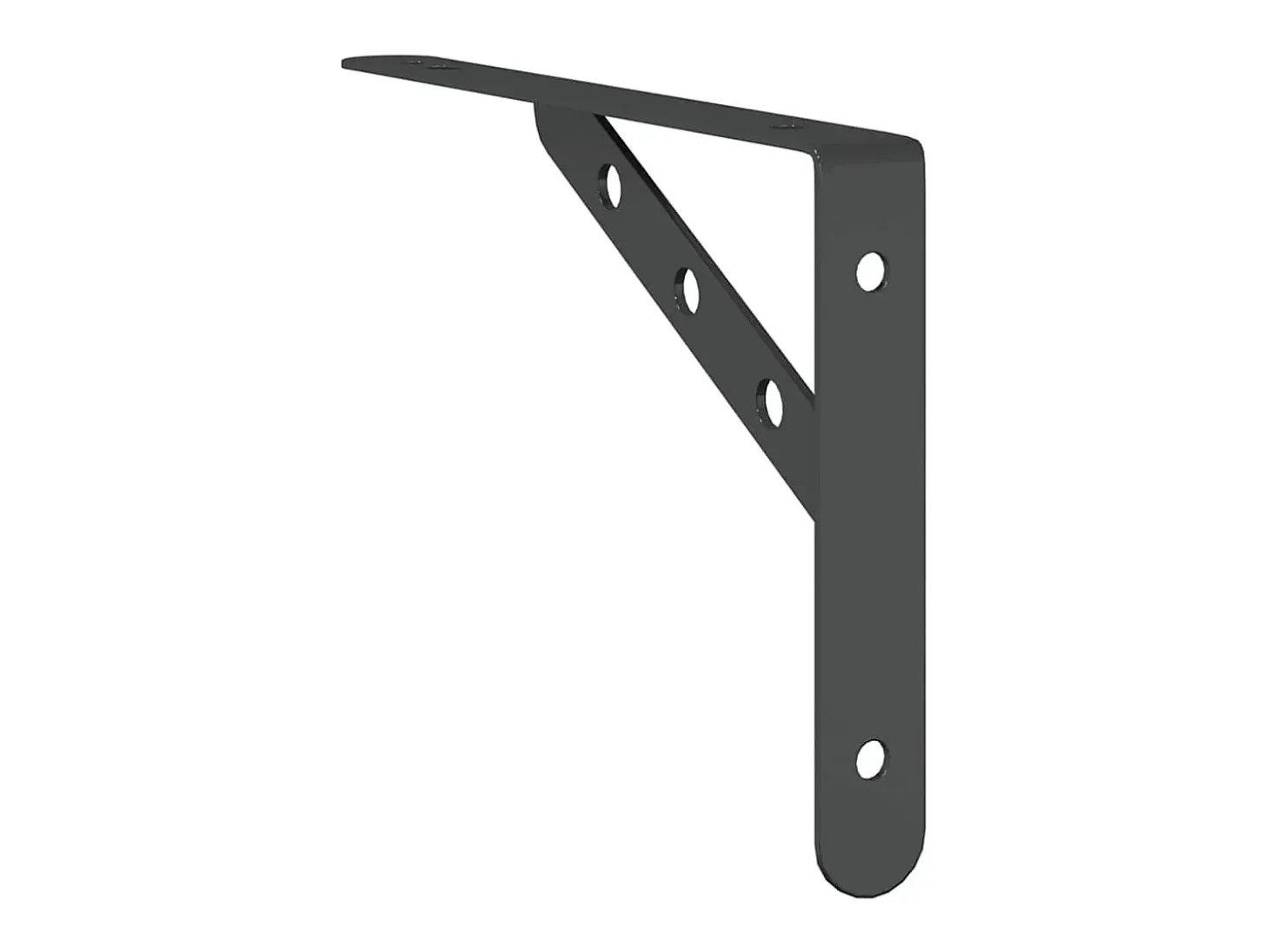 Suportes prateleira 4pcs 23,5x2,5x15,5 cm aço inoxidável preto