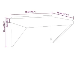 Suportes prateleira 4pcs 23,5x2,5x15,5 cm aço inoxidável preto