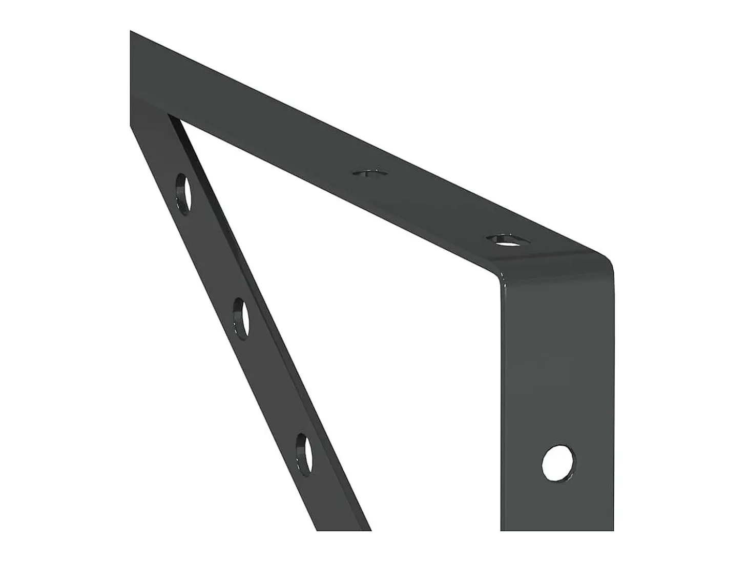 Suportes prateleira 4pcs 23,5x2,5x15,5 cm aço inoxidável preto