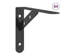 Suportes prateleira 4pcs 20x2,5x14 cm aço inoxidável prateado PT623176