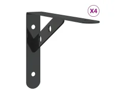 Suportes prateleira 4pcs 20x2,5x14 cm aço inoxidável prateado