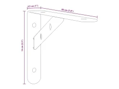 Suportes prateleira 4pcs 20x2,5x14 cm aço inoxidável prateado
