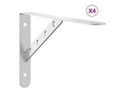 Suportes prateleira 4pcs 30x2,5x15,5 cm aço inoxidável prateado PT567630