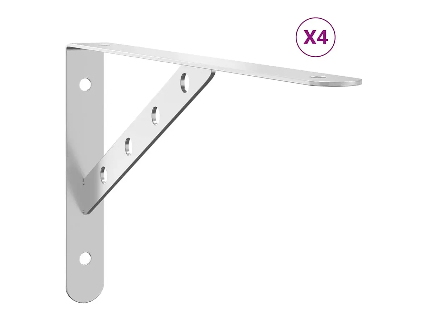 Suportes prateleira 4pcs 30x2,5x15,5 cm aço inoxidável prateado