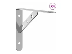 Suportes prateleira 4pcs 23,5x2,5x15,5 cm aço inoxidável prata