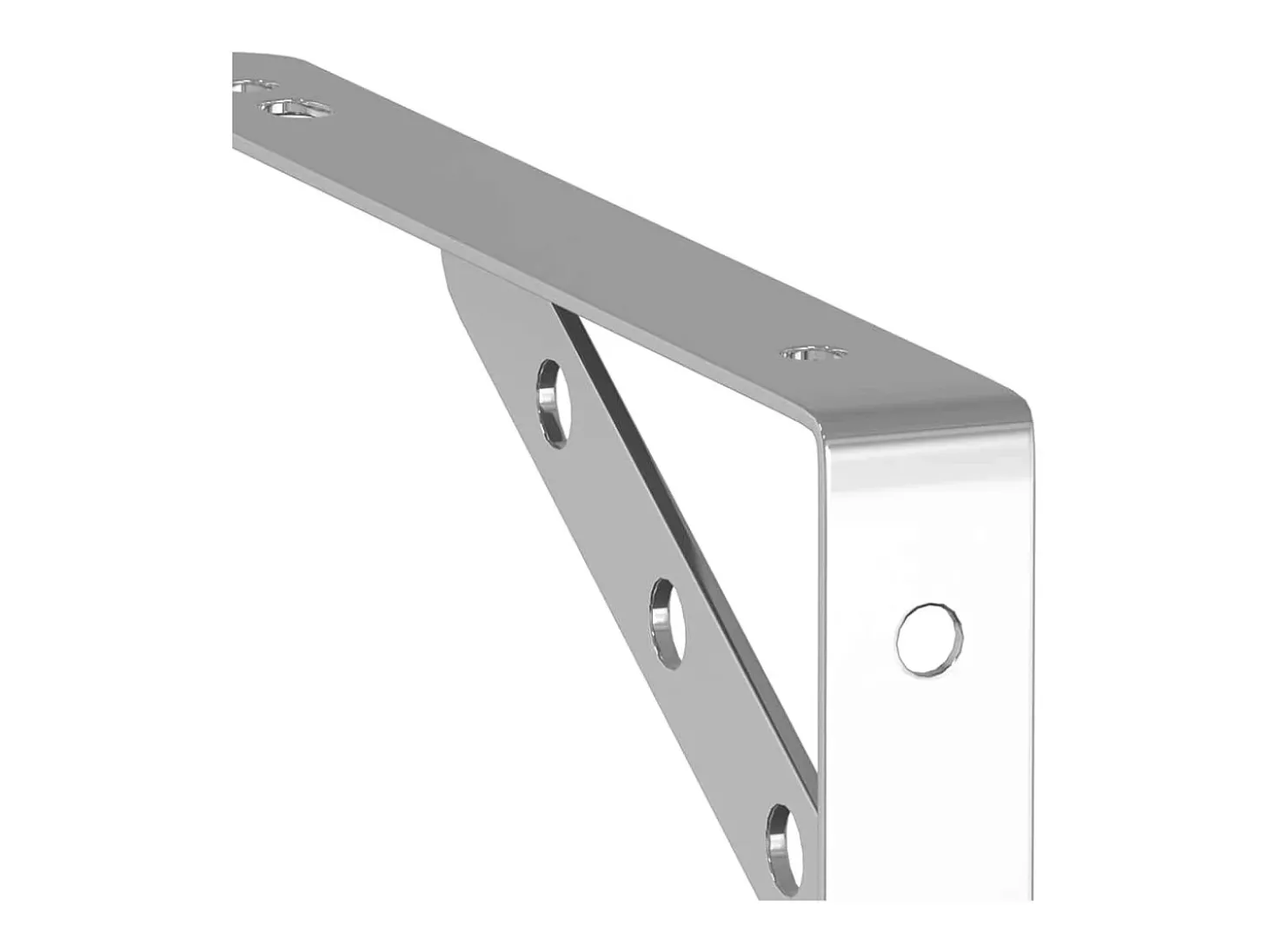 Suportes prateleira 4pcs 23,5x2,5x15,5 cm aço inoxidável prata