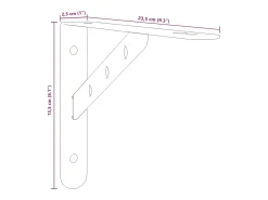 Suportes prateleira 4pcs 23,5x2,5x15,5 cm aço inoxidável prata