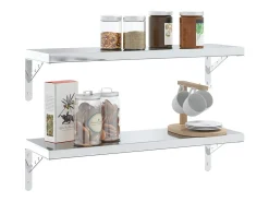Suportes prateleira 4pcs 23,5x2,5x15,5 cm aço inoxidável prata