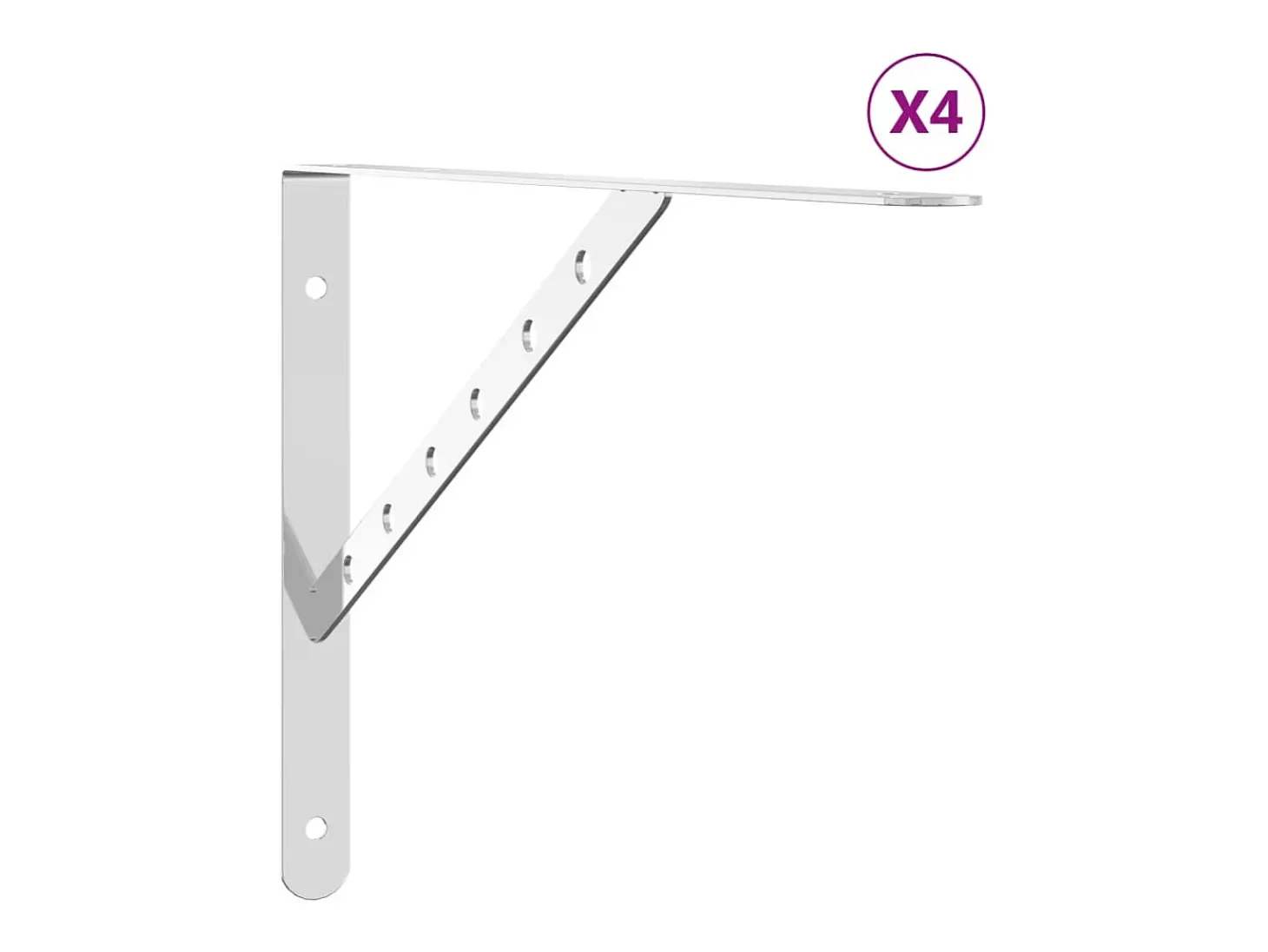 Suportes prateleira 4pcs 40x2,5x25 cm aço inoxidável prateado PT975246