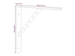 Suportes prateleira 4pcs 40x2,5x25 cm aço inoxidável prateado