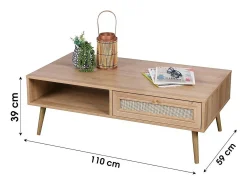 Table basse ALTA chêne clair – Design scandinave et rangement pratique