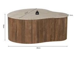 Table basse en bois massif collection DELHI 80cm - Style ethnique et design