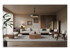 Table basse en bois massif collection DELHI 80cm - Style ethnique et design