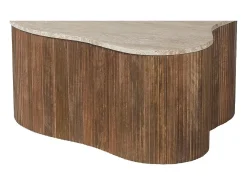 Table basse en bois massif collection DELHI 80cm - Style ethnique et design