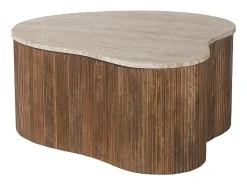 Table basse en bois massif collection DELHI 80cm - Style ethnique et design