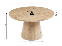 Table basse ronde collection TIGNES – Décor effet pin – D80 x H47 cm