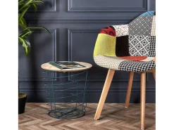 Table Filaire Bois Et Metal Cyclone Bleu M6 A1/m6