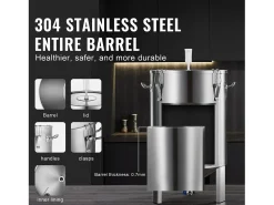 Tanque de Fermentação, SucceBuy Kit de Tanque de Fermentação Caseira de Aço Inoxidável de 60 L com Fermentador de Cerveja