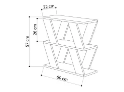 TaVôo de sala de estar Dpipiton, mesa de café, porta-revistas para sofá, prateleira para sala de estar, 60x22h57 cm, carvalho