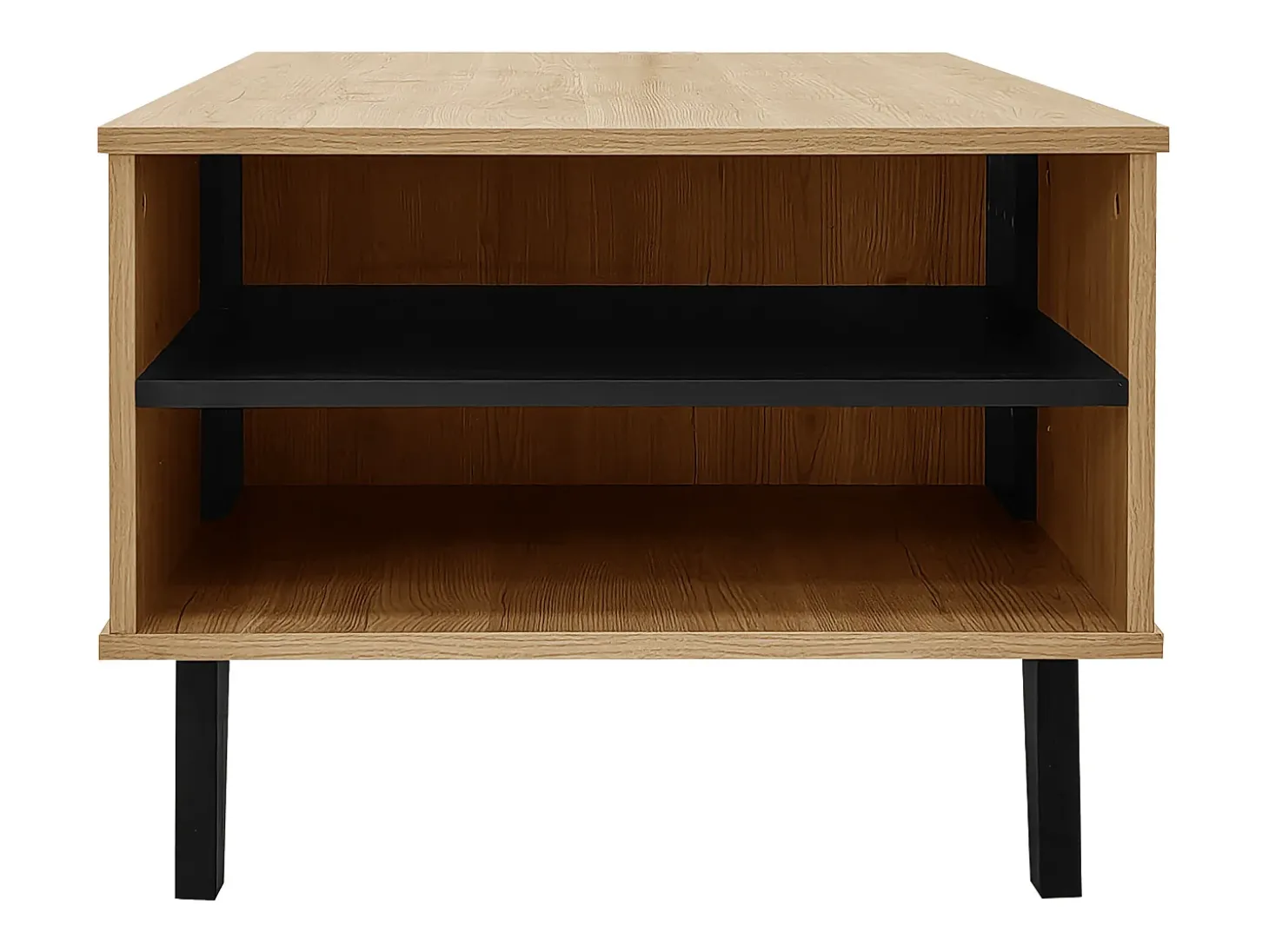 Tavolino da caffè 100 x 60 x 45 cm in legno colorato e design nero, tavolo da soggiorno con cassetto tavolino laterale
