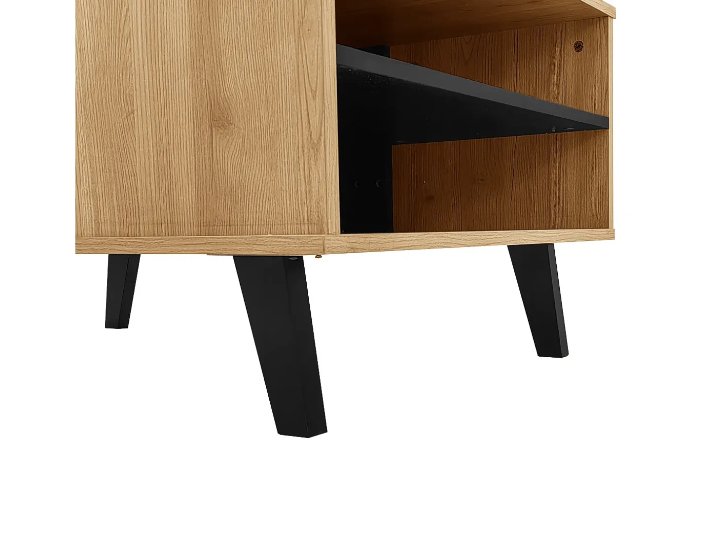 Tavolino da caffè 100 x 60 x 45 cm in legno colorato e design nero, tavolo da soggiorno con cassetto tavolino laterale