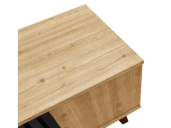 Tavolino da caffè 100 x 60 x 45 cm in legno colorato e design nero, tavolo da soggiorno con cassetto tavolino laterale