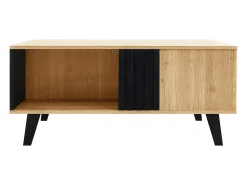 Tavolino da caffè 100 x 60 x 45 cm in legno colorato e design nero, tavolo da soggiorno con cassetto tavolino laterale
