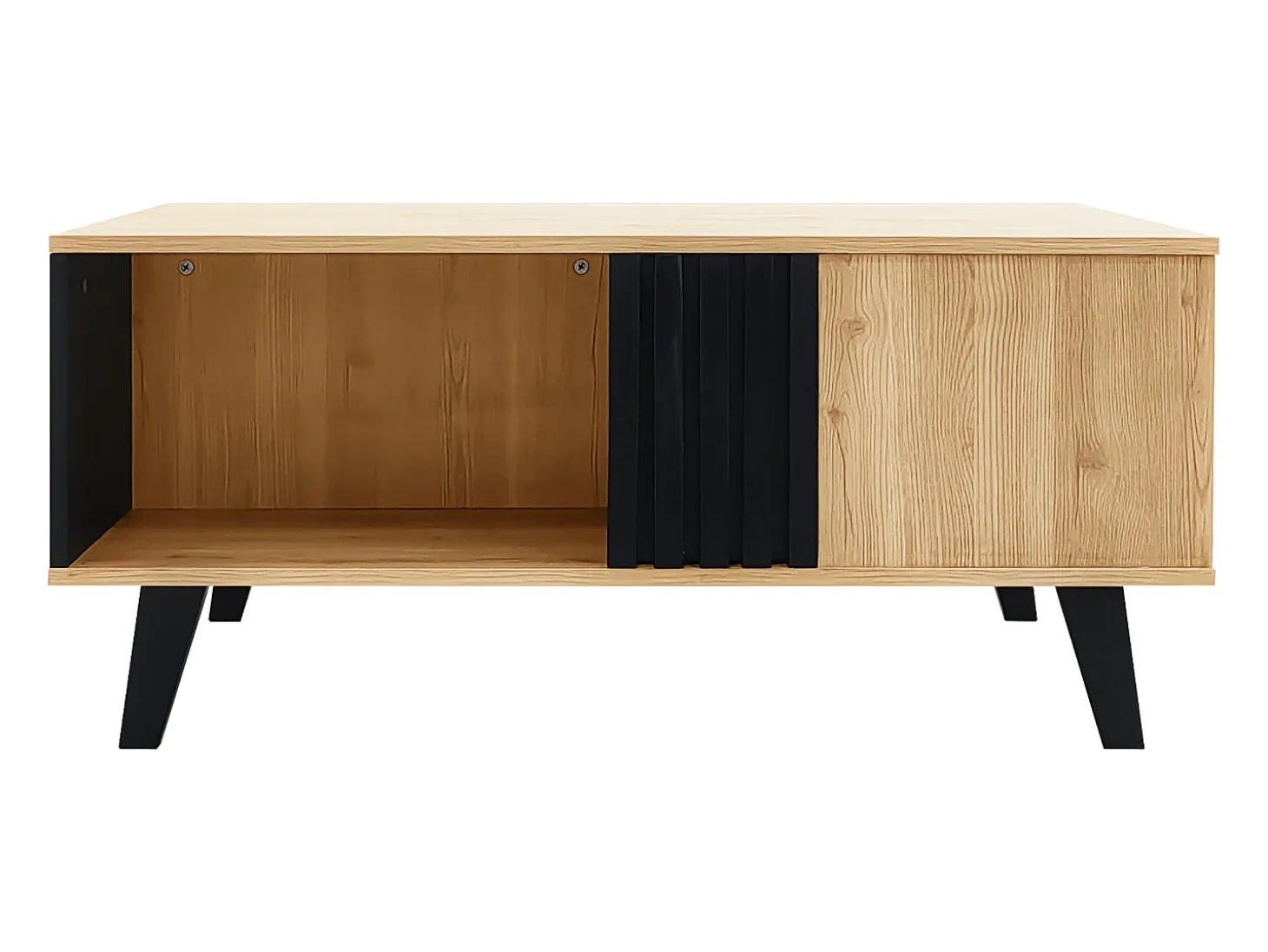 Tavolino da caffè 100 x 60 x 45 cm in legno colorato e design nero, tavolo da soggiorno con cassetto tavolino laterale