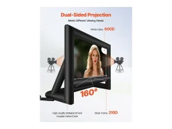Tela de Projeção Inflável SucceBuy, Material 600D, Portátil com Saco de Armazenamento, Formato 16:9, Ideal para Home Cinema, 476 x 200 x 378 cm