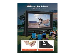 Tela de Projeção Inflável SucceBuy, Material 600D, Portátil com Saco de Armazenamento, Formato 16:9, Ideal para Home Cinema, 476 x 200 x 378 cm