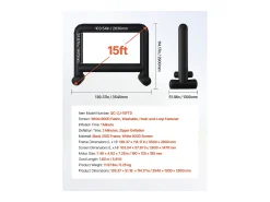 Tela de Projeção Inflável SucceBuy, Material 600D, Portátil com Saco de Armazenamento, Formato 16:9, Ideal para Home Cinema, 354 x 130 x 290 cm