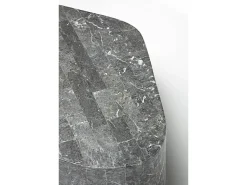 Trapézio - Mesa de centro (100 x 52 x 28h) em pedra fóssil cinza