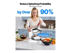 Triturador de Gelo SucceBuy Elétrico Capacidade de 100 kg/h, Máquina de Gelo Picado a 4 Lâminas, de Aço Inoxidável, com Tigela e Tampa, 2000 rpm