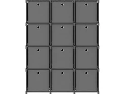 Unid. prateleiras 12 cubos c/ caixas 103x30x141 cm tecido cinza PT394198