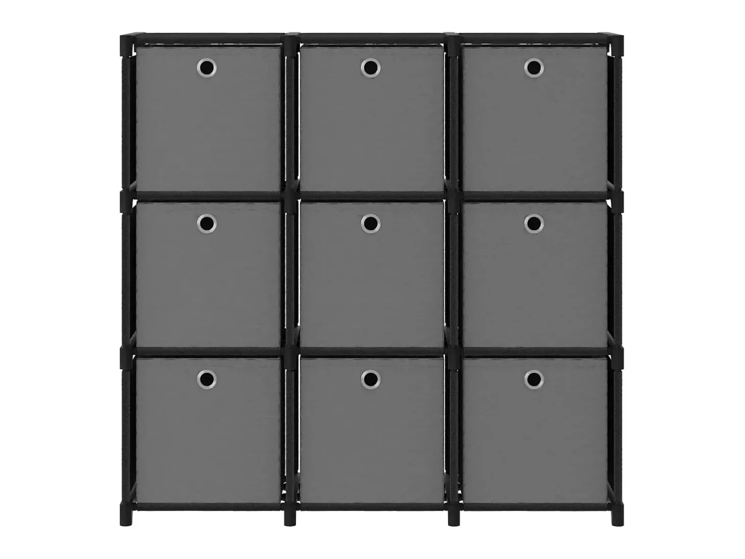 Unid. prateleiras 9 cubos c/ caixas 103x30x107,5cm tecido preto PT346193