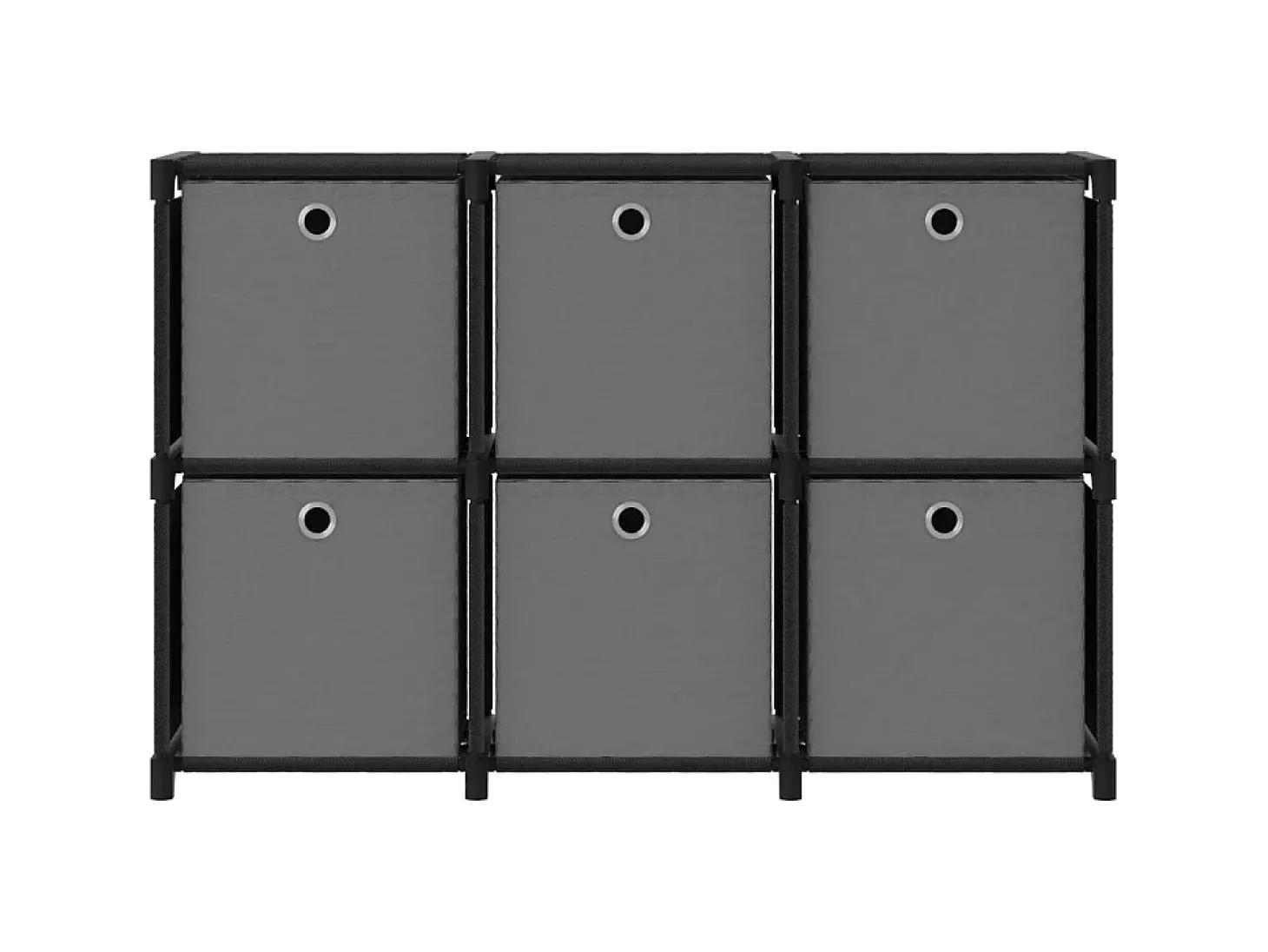 Unid. prateleiras 6 cubos c/ caixas 103x30x72,5cm tecido preto PT425396