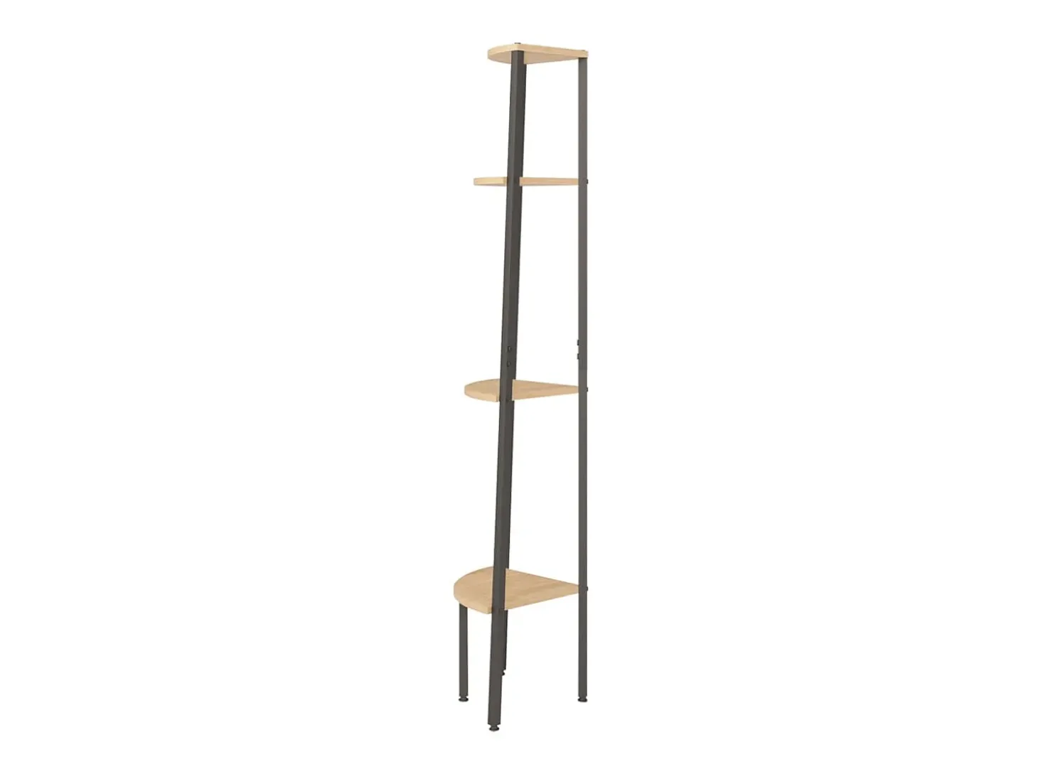 Unidade 4 prat. de canto 45,5x31,5x150 cm castanho-claro/preto PT929240