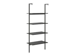 Unidade 4 prateleiras inclinada 64x35x152,5 cm preto PT737887