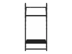 Unidade 2 prateleiras parede com barras 2 pcs 30x25x65 cm preto