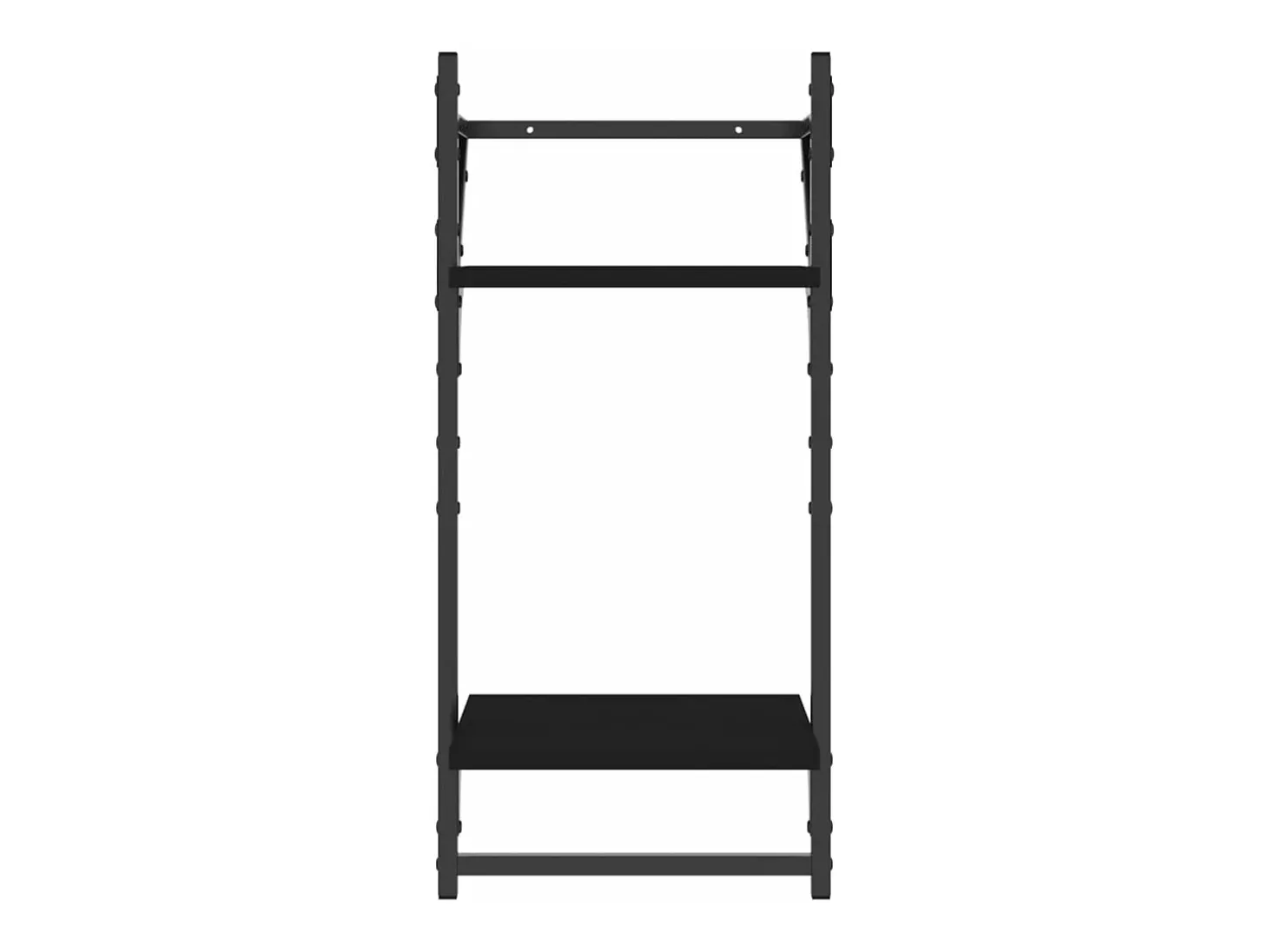 Unidade 2 prateleiras parede com barras 2 pcs 30x25x65 cm preto