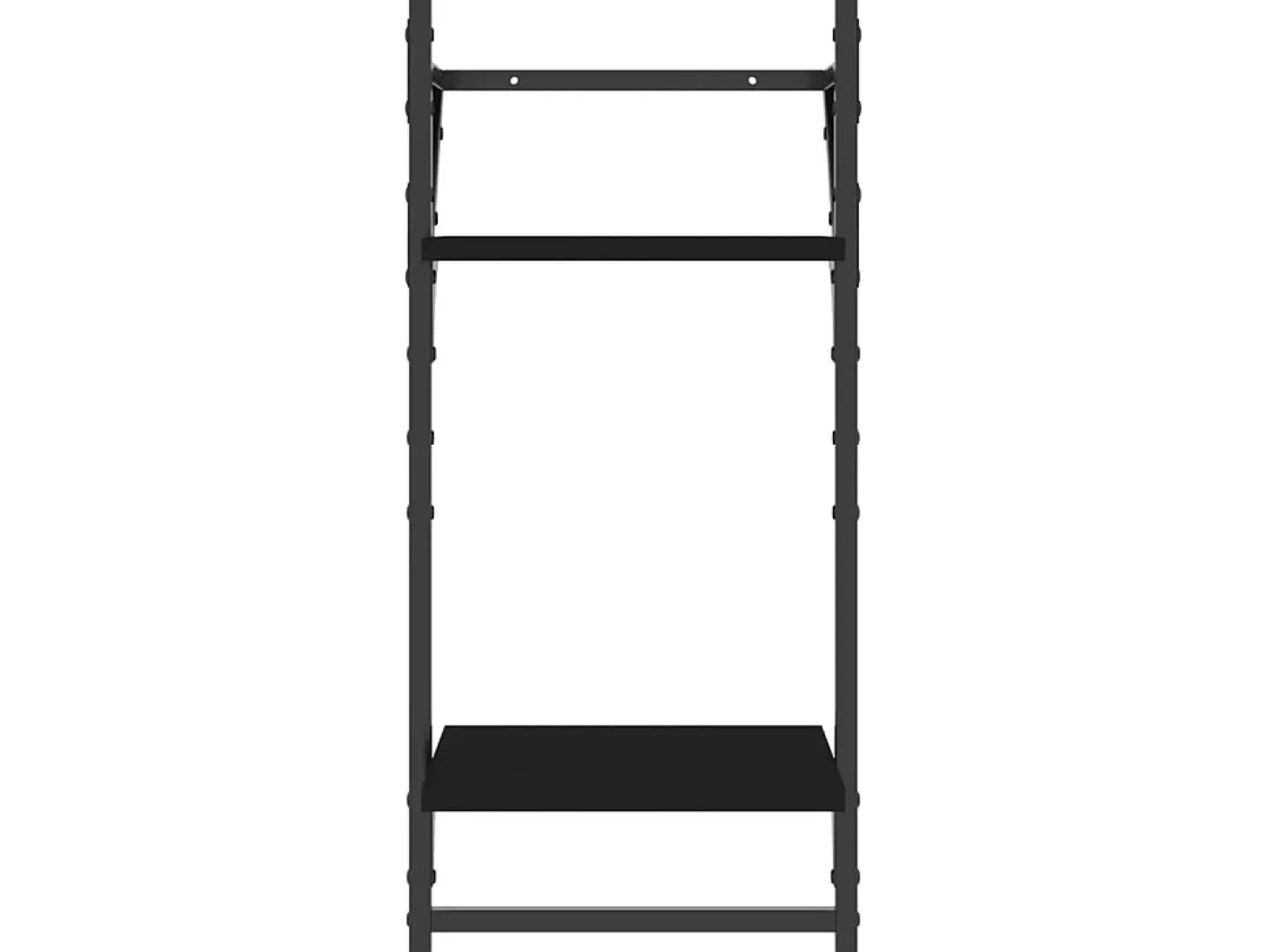 Unidade 2 prateleiras parede com barras 2 pcs 30x25x65 cm preto PT216817