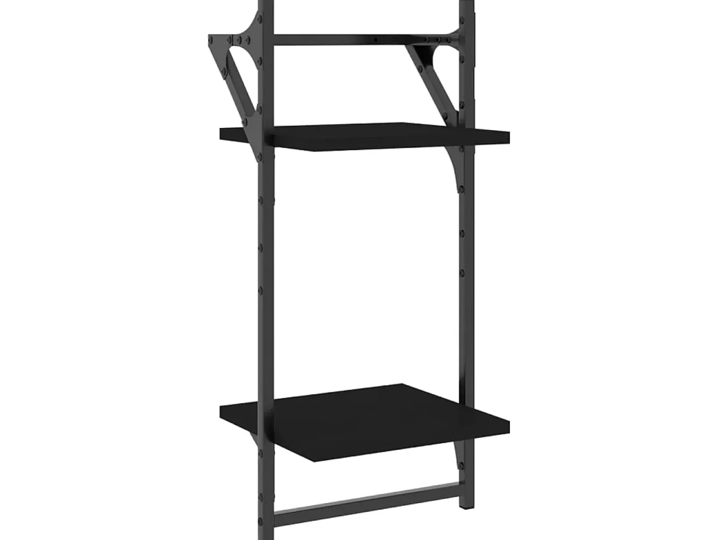 Unidade 2 prateleiras parede com barras 2 pcs 30x25x65 cm preto PT216817