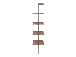 Unidade 4 prateleiras 64x35x152,5 cm castanho-escuro e preto PT124136