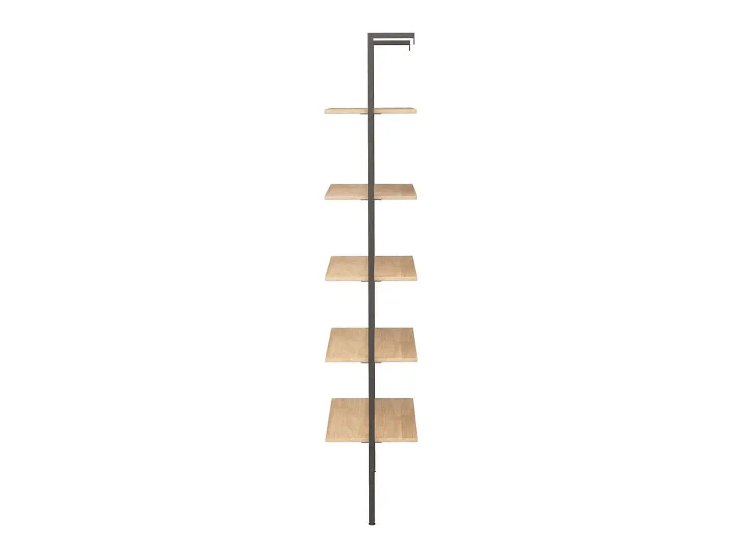 Unidade 5 prateleiras 64x35x185 cm castanho-claro e preto PT708163