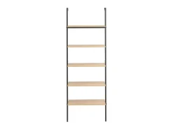 Unidade 5 prateleiras 64x35x185 cm castanho-claro e preto PT708163