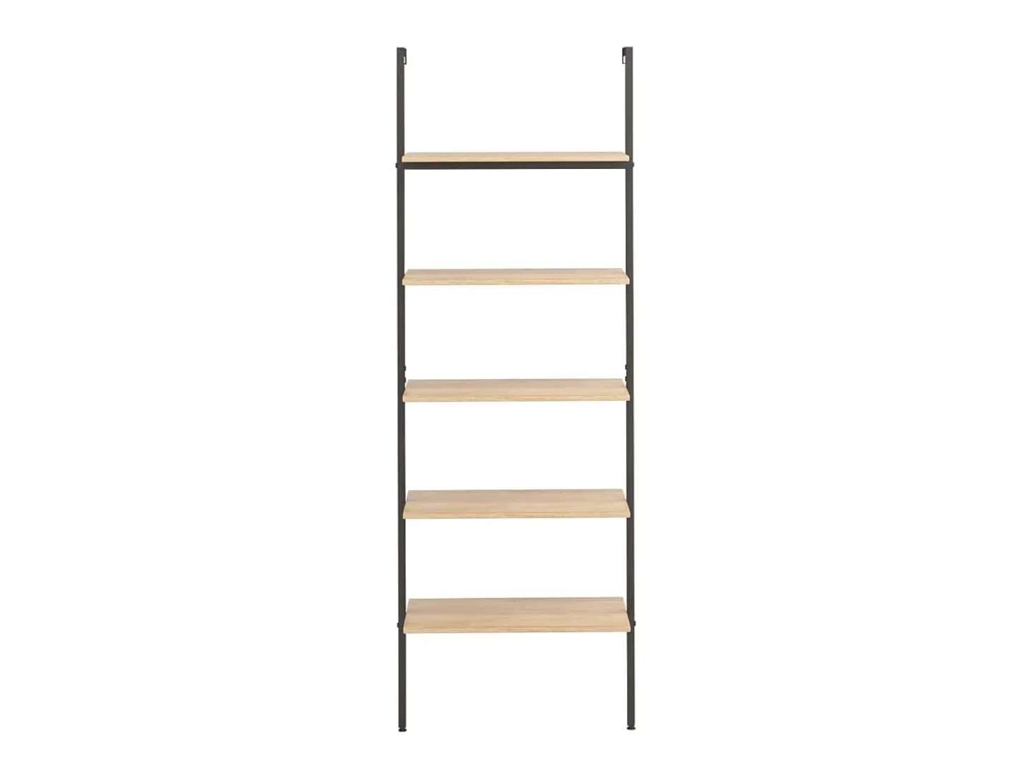 Unidade 5 prateleiras 64x35x185 cm castanho-claro e preto PT708163